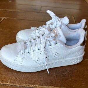 Size 6 White Adidas Tennis Shoes